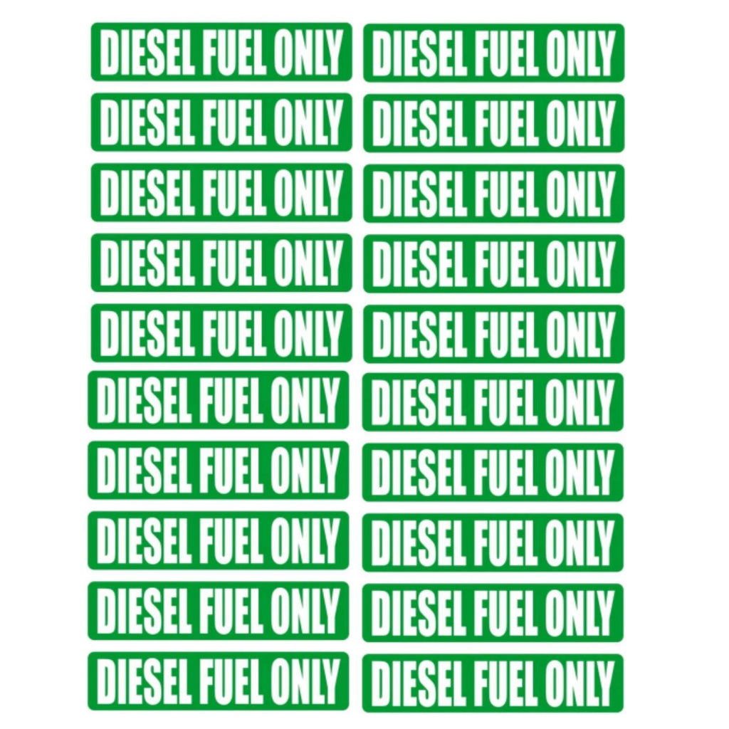 20 Pack Diesel Fuel Only Stickers Removable Reusable Decals