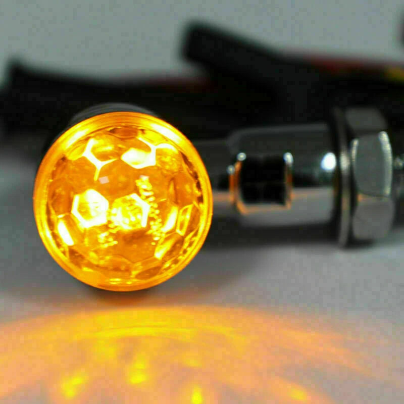 Chrome Mini Bullet Spherical Turn Signal Indicator Light for Universal (CR Len T9)