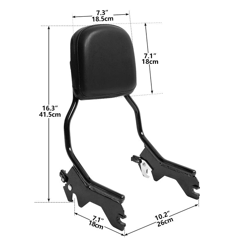 Passenger Sissy Bar Backrest Docking Hardware Kit for Harley Softail (2018–2026)