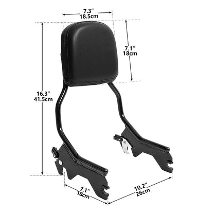 Passenger Sissy Bar Backrest Docking Hardware Kit for Harley Softail (2018–2026)