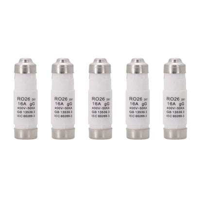 Pack of 5 Spiral Fuses RO26 D01 400V 16A for Circuit Protection