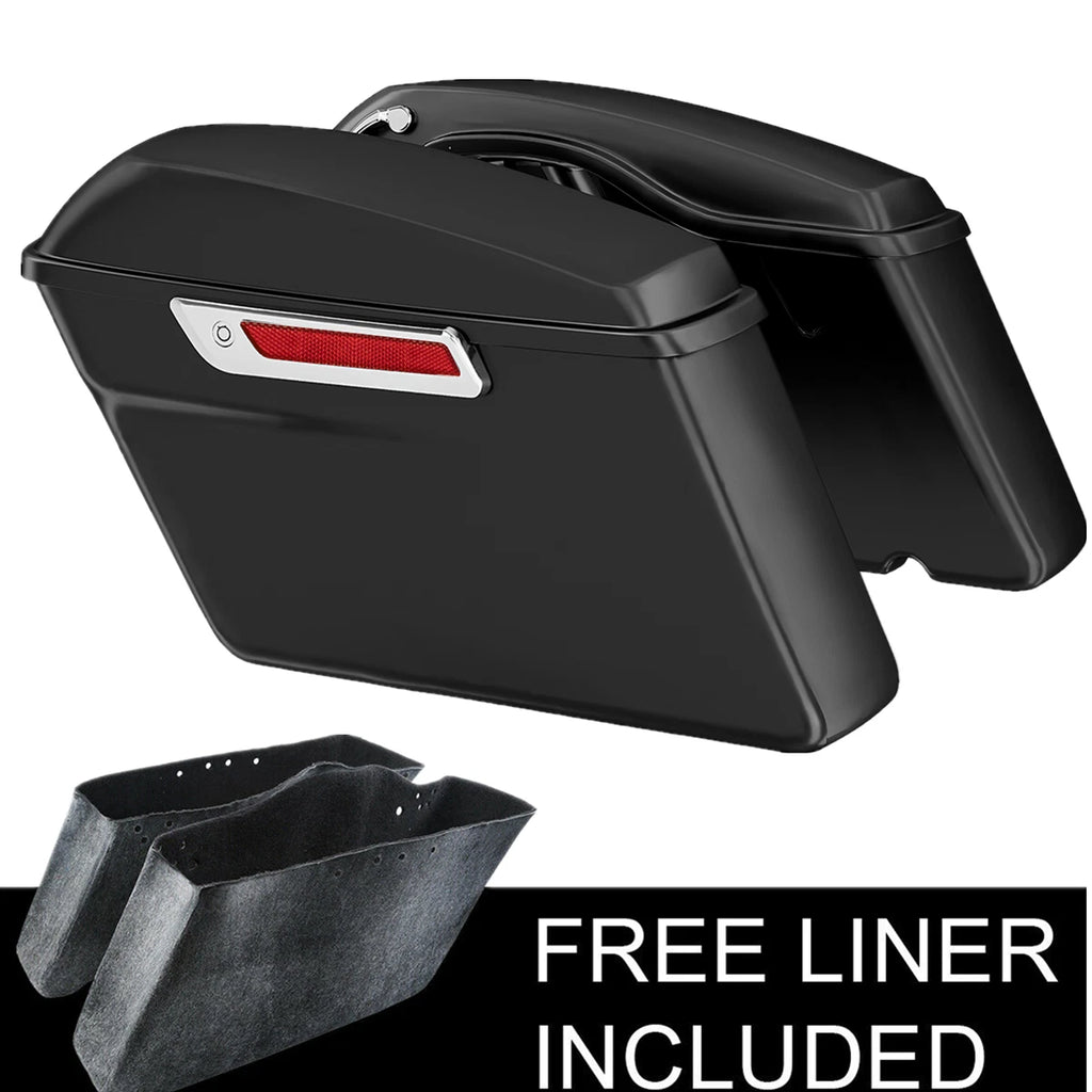 Matte Hard Saddle Bags with Conversion Brackets for Harley Softail (1984–2017)