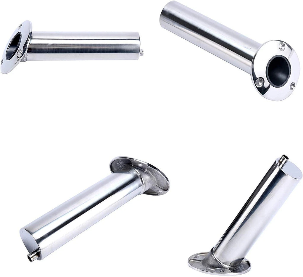 4X Flush Mount Fishing Rod Pole Holder for (316 Stainless Steel)