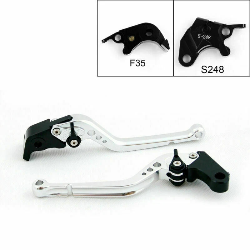Long Brake Clutch Levers for Suzuki GSXR600 GSXR750 (2004–2005) Silver T9