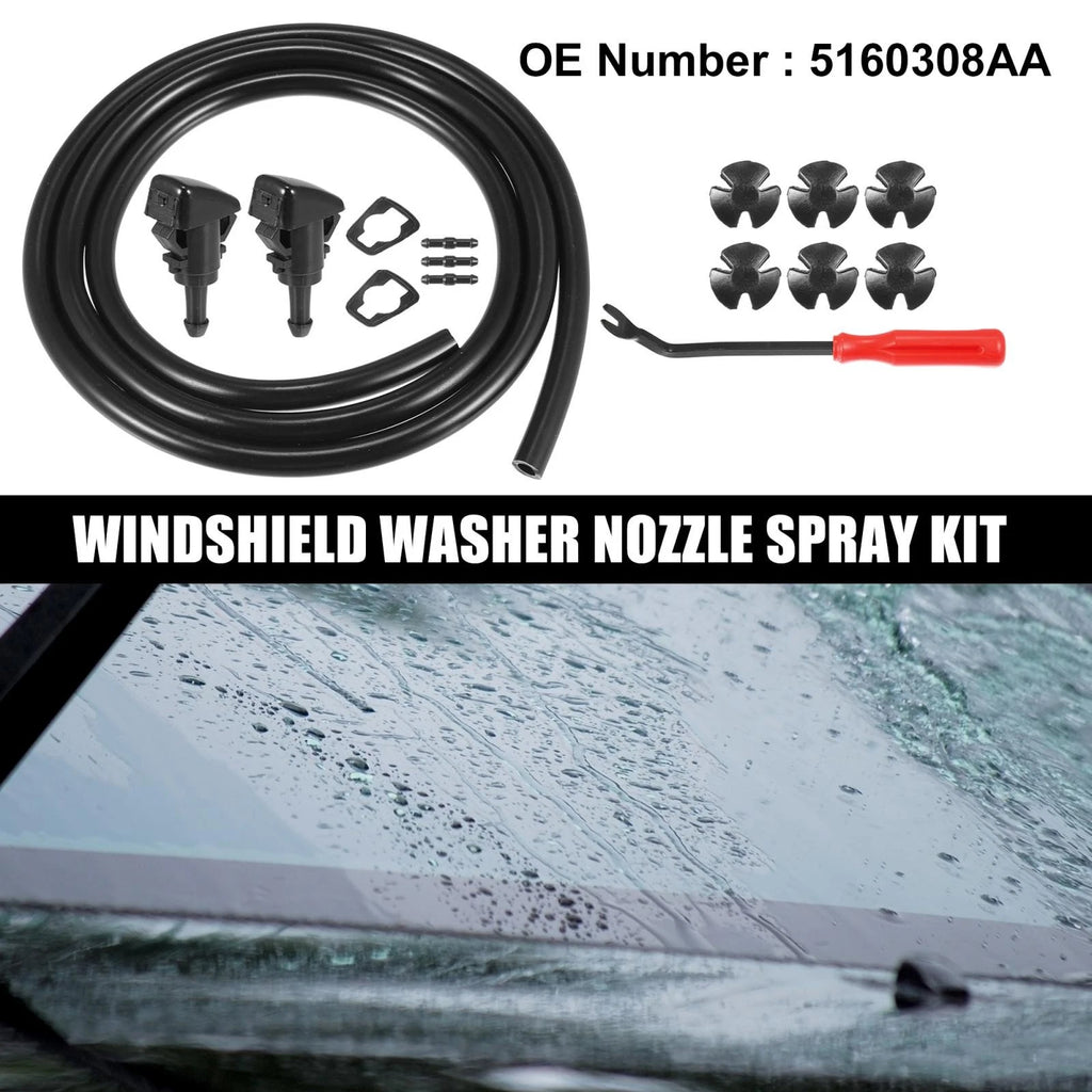 Front Windshield Washer Nozzle Kit 15pc for Dodge Caliber (2007–2012)