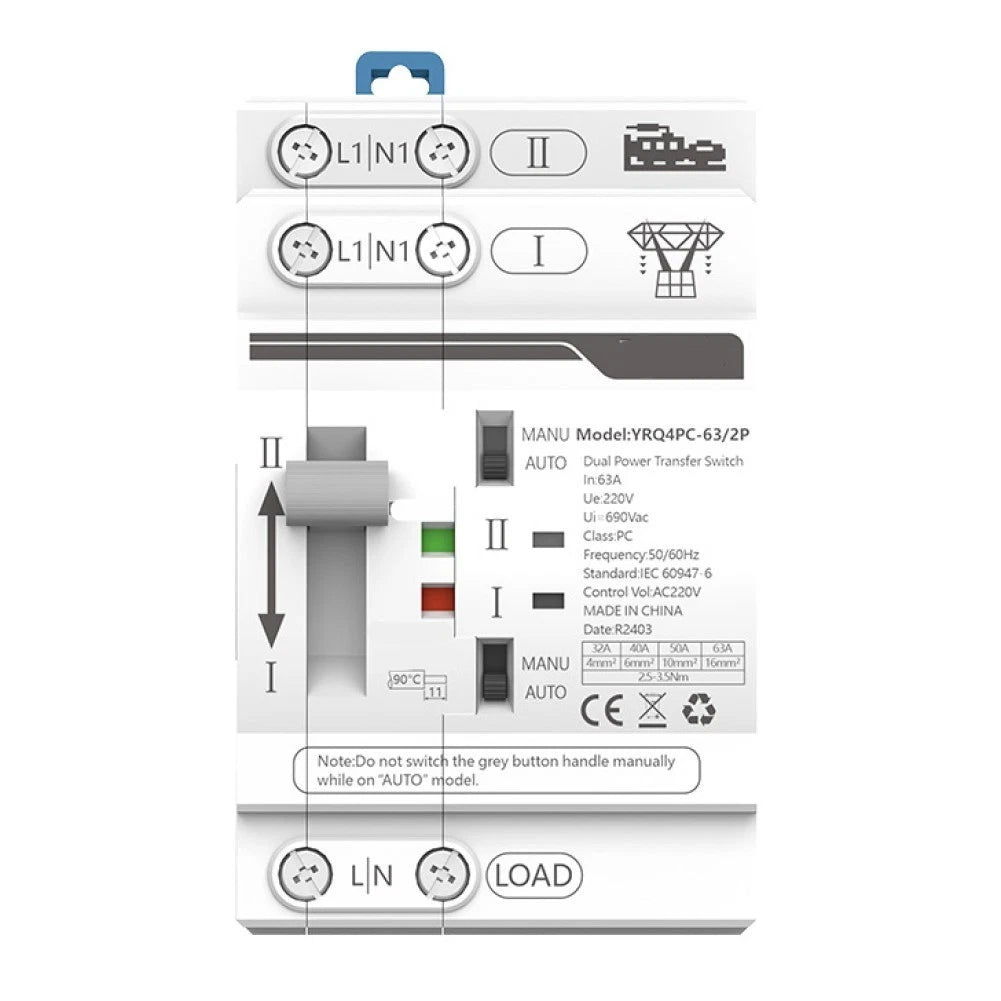 63A 220V Transfer Switch for High-Powered Electrical Systems