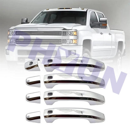 Set of 4 Chrome ABS Door Handle Covers for Chevy Silverado 1500 (2020–2021)