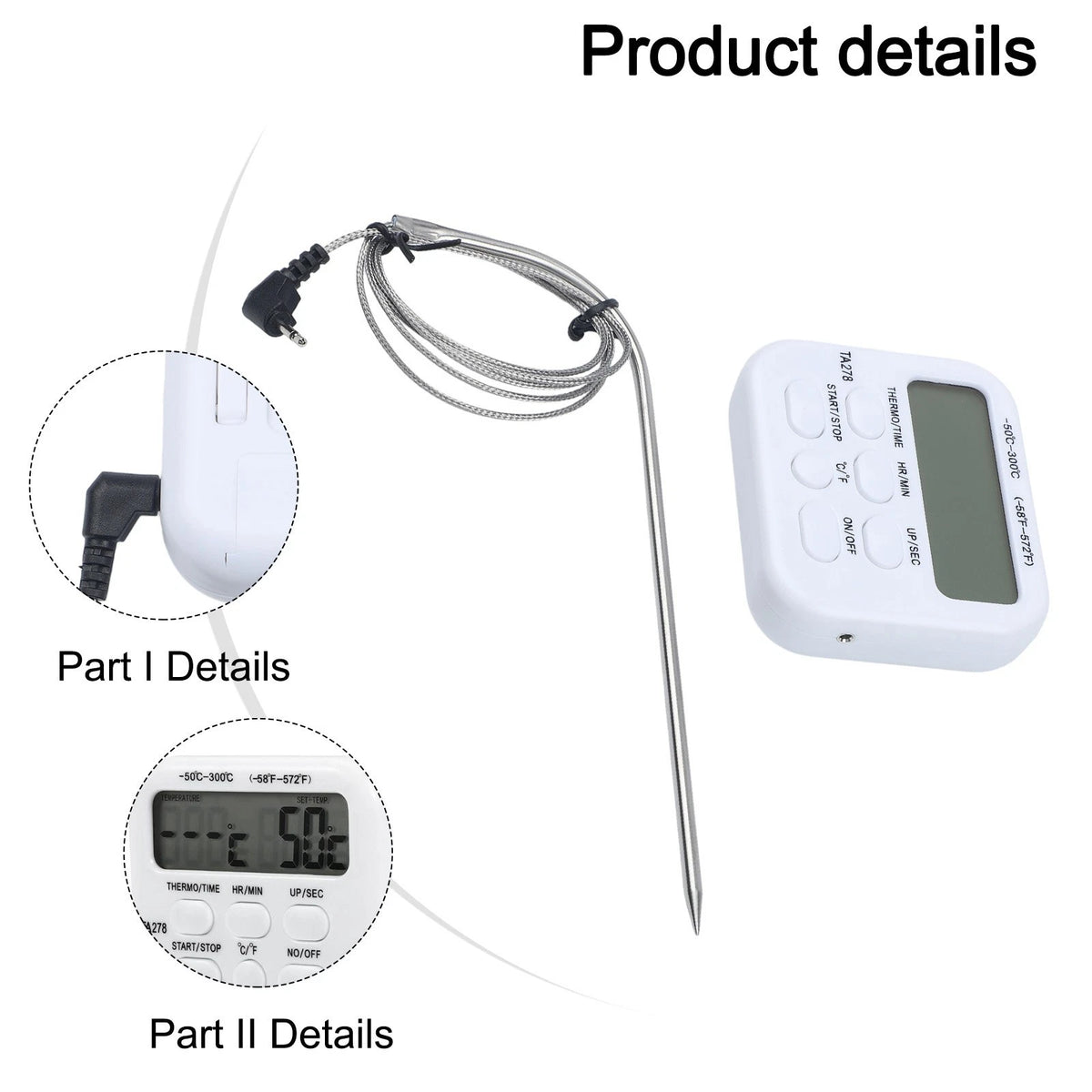 Digital Food Thermometer Probe for Cooking (ABS)