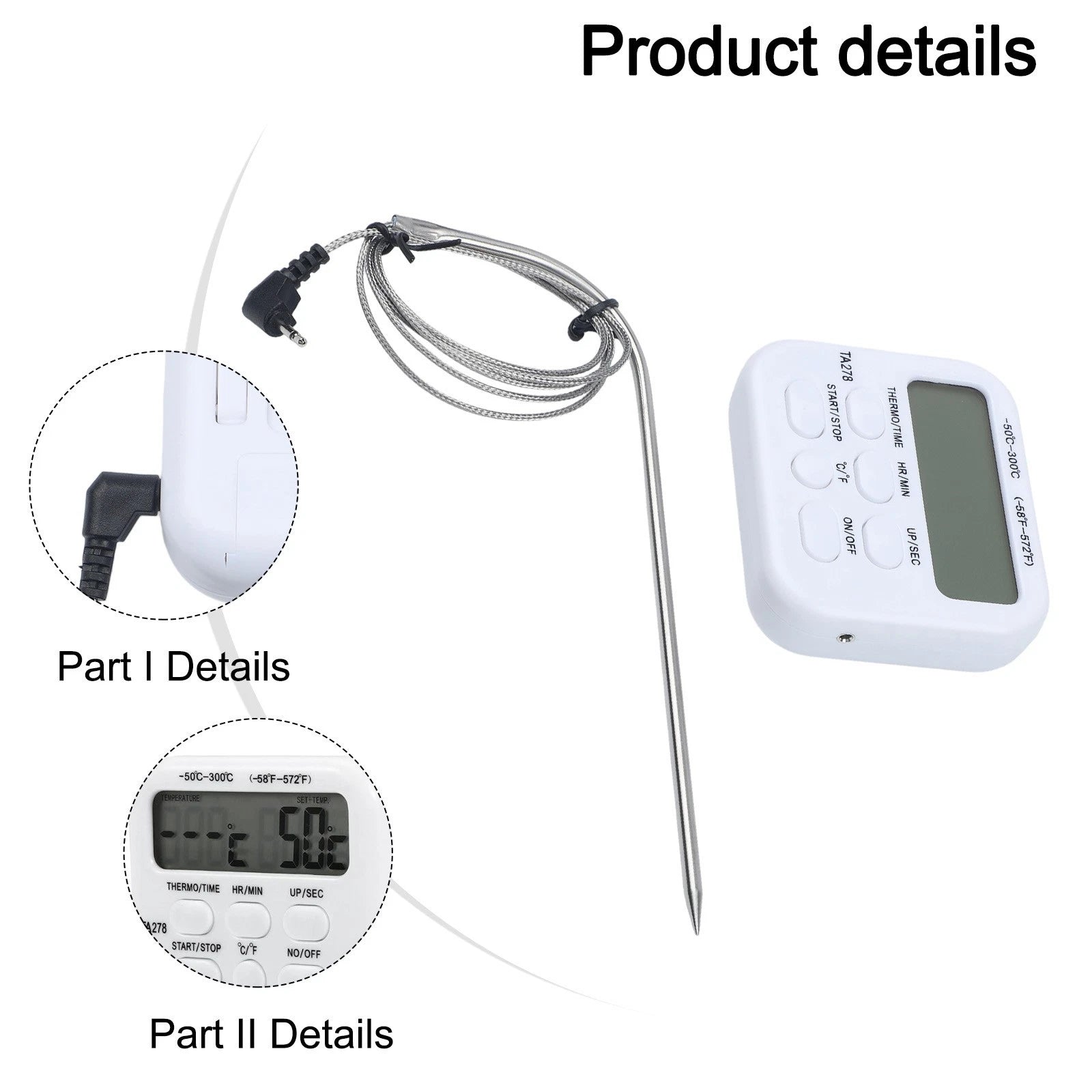Digital Food Thermometer Probe for Cooking (ABS)