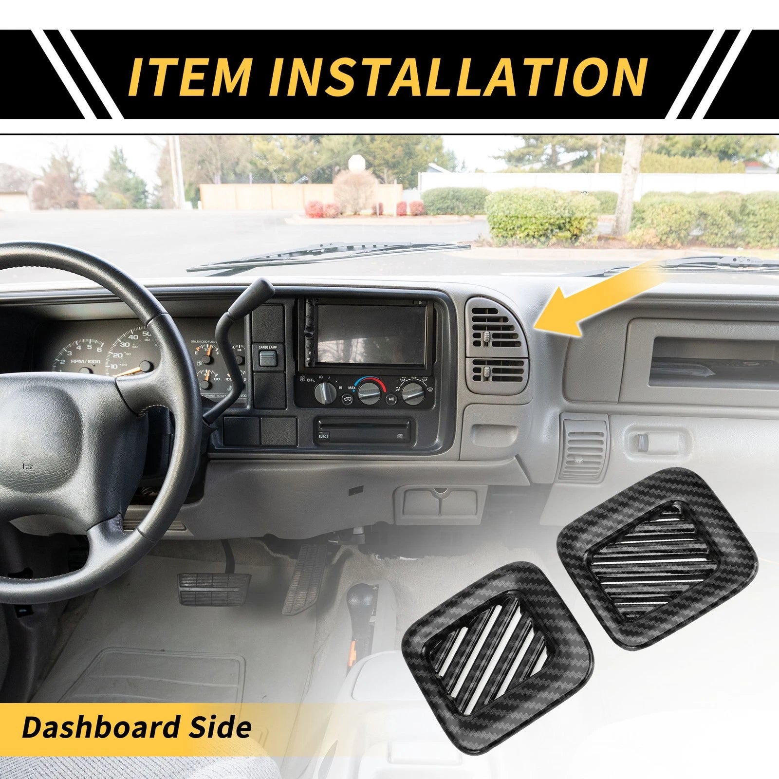 Dashboard Air Vent Cover Carbon Fiber Pattern for Ford Maverick (2022–2024)