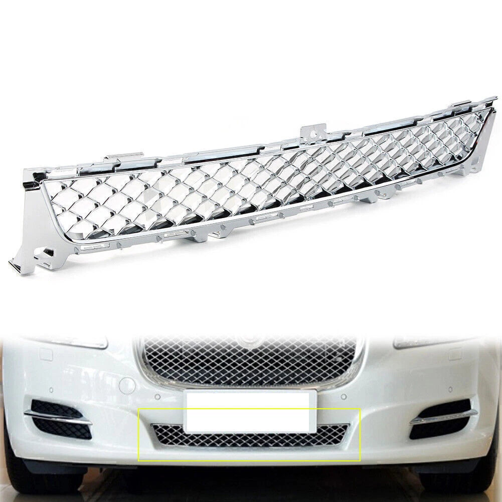 Chrome Front Bumper Lower Center Grille Mesh for Jaguar XJ (2010–2015)