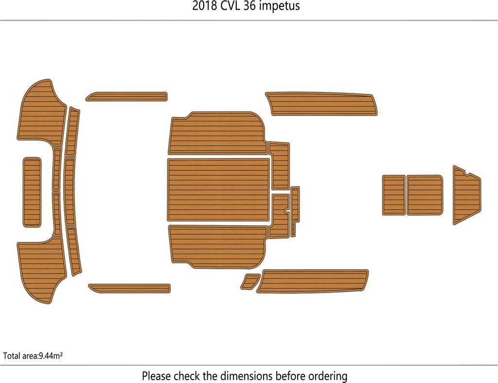EVA Foam Teak Deck Flooring Mat for CVL 36 Impetus (2018)
