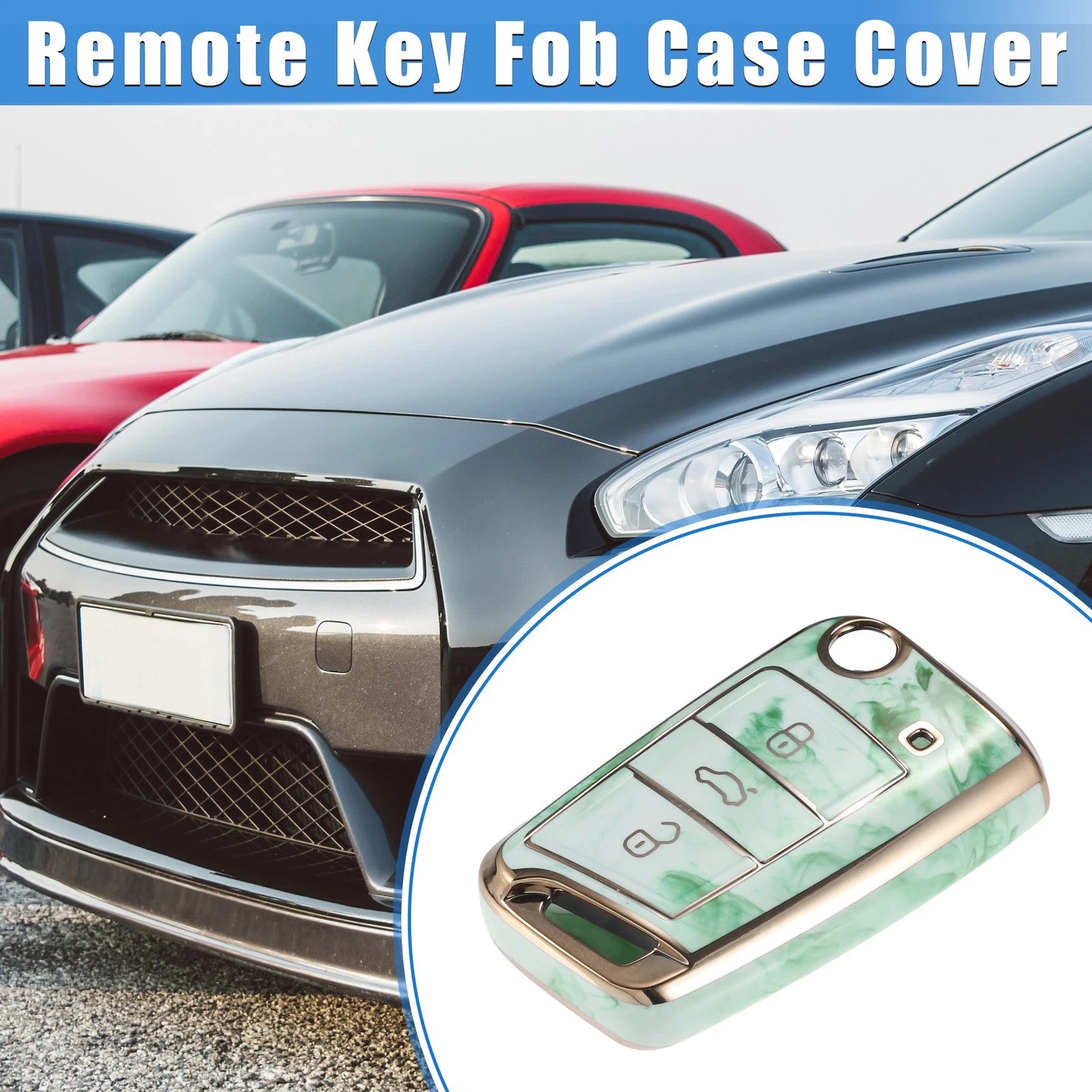 3 Button Remote Key Fob Case Cover Replacement for Volkswagen Golf Polo (2014–2023)
