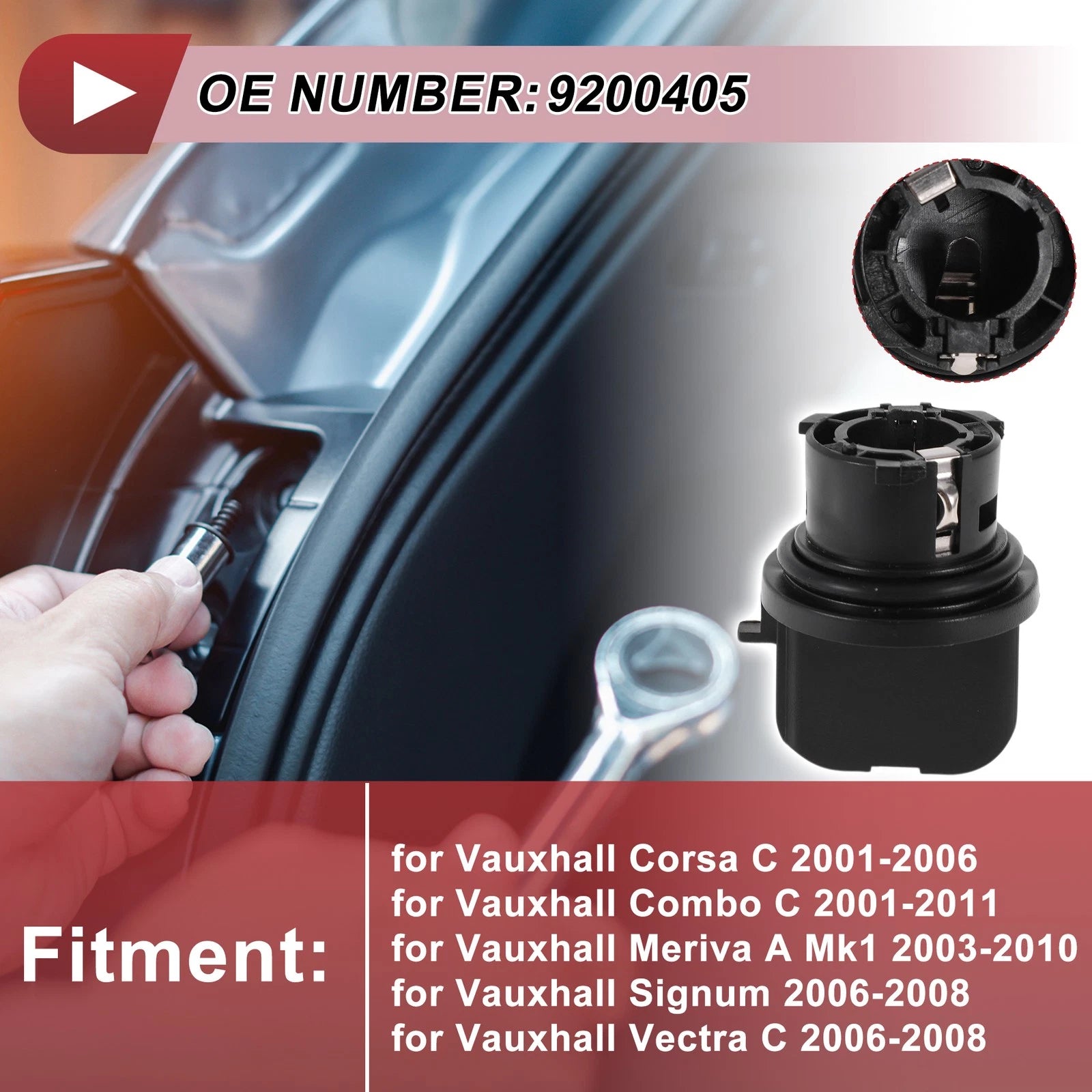 Front Indicator Light Socket for Vauxhall Corsa C (2001–2006) No. 9200405