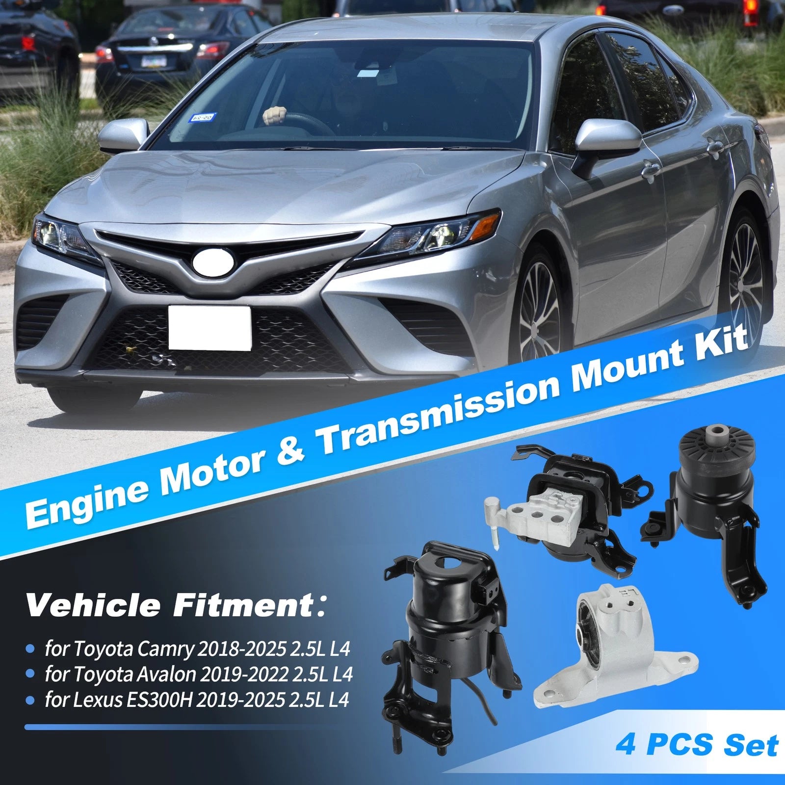 Engine Motor Transmission Mount Set 4PCS for Toyota Camry Avalon (2018-2025)