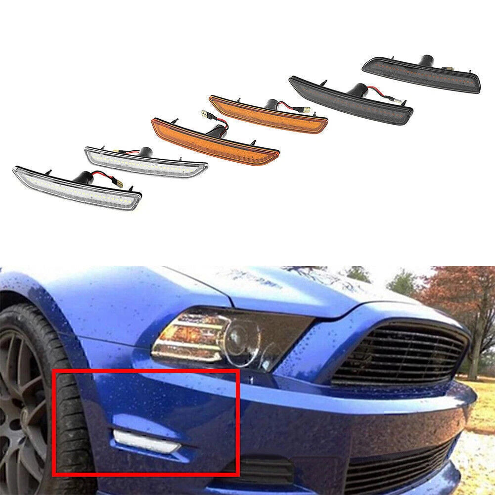 2X LED Front Side Marker Lights for Ford Mustang (2010–2014)