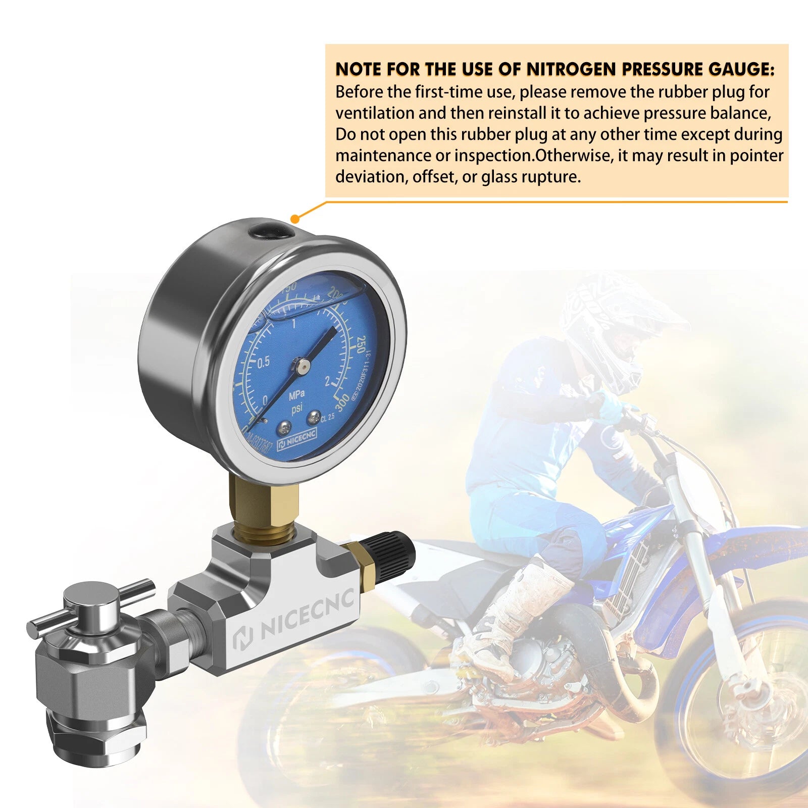 Nitrogen Filling Tool for Schrader Valve Shocks (300PSI)