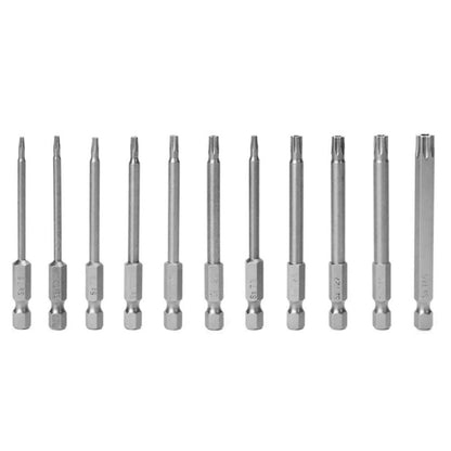 11X T6-T40 75mm Hex Security Torx Screwdriver Bit Set Tamper Proof