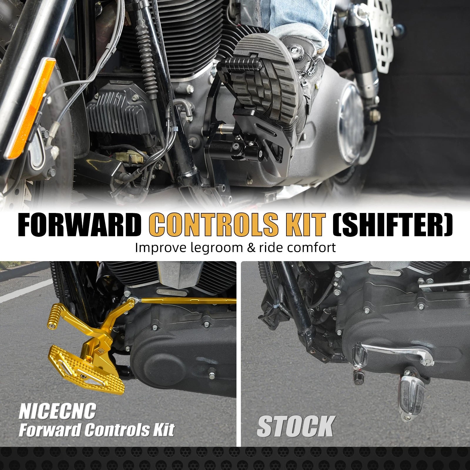 Forward Control Foot Pegs for Harley Dyna Low Rider FXDL FXDLS (2016–2020)