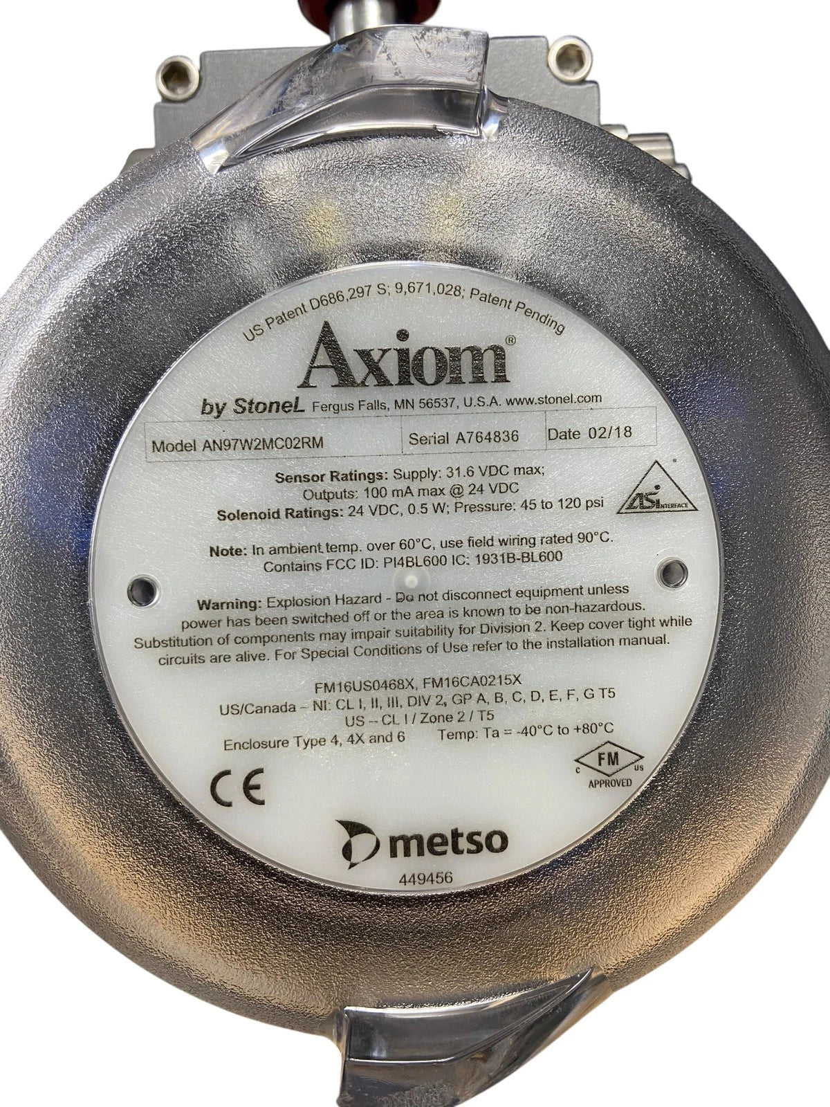 Crane Butterfly Valve 3" w/ Actuator & Solenoid for Axium AN97 Controller