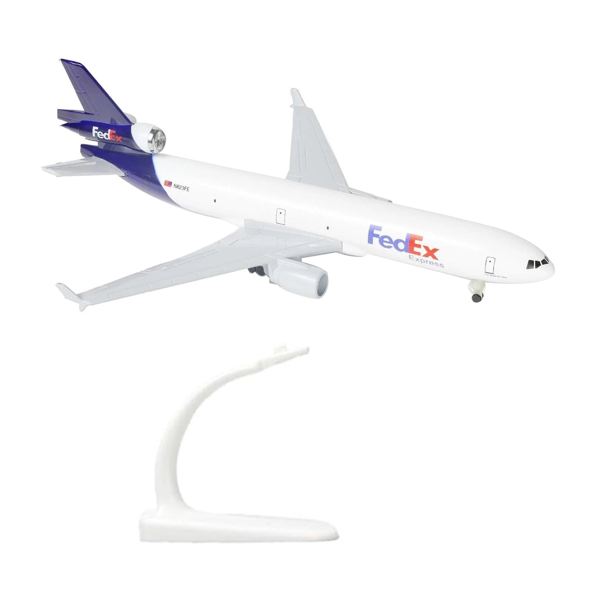 1/400 Scale Diecast Metal FedEx MD-11 Aircraft Model with Display Stand