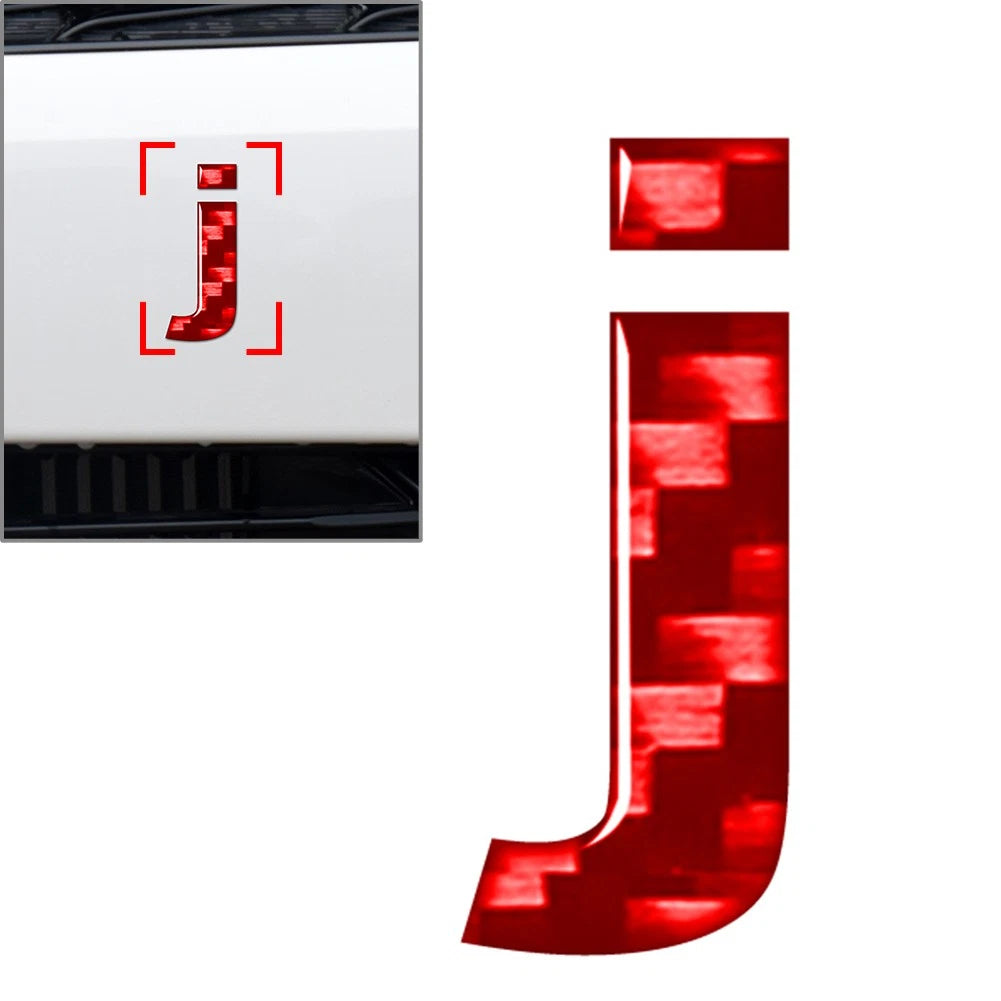 Window Door Wall Badge Emblem Lowercase Alphabet Letter j Decals Stickers Red