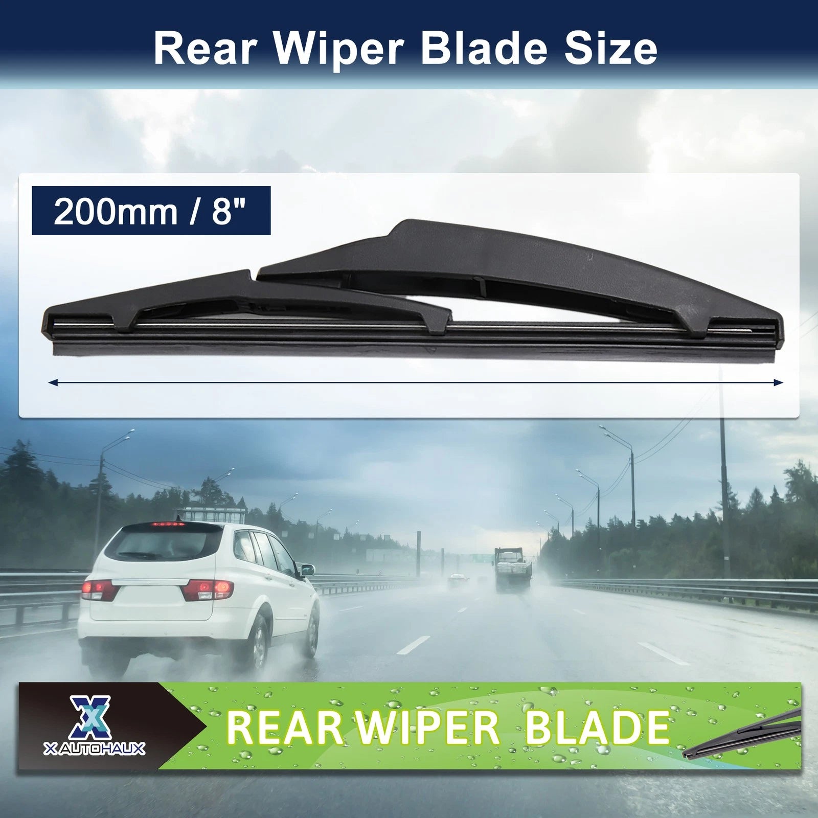 Rear Windshield Wiper Blade 200mm 8 Inch Replacement for Lexus CT200h (2011–2016)