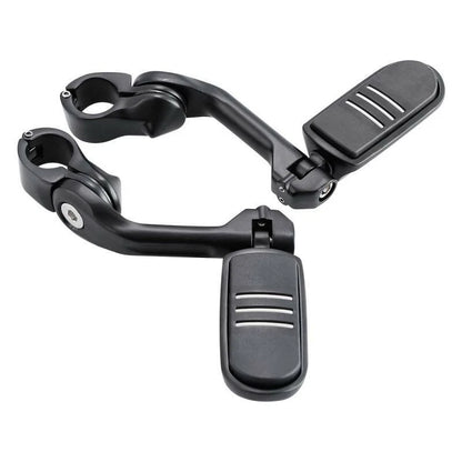 1 1/4'' Angled Matte Black Highway Engine Guard Footpegs for Motorcycle