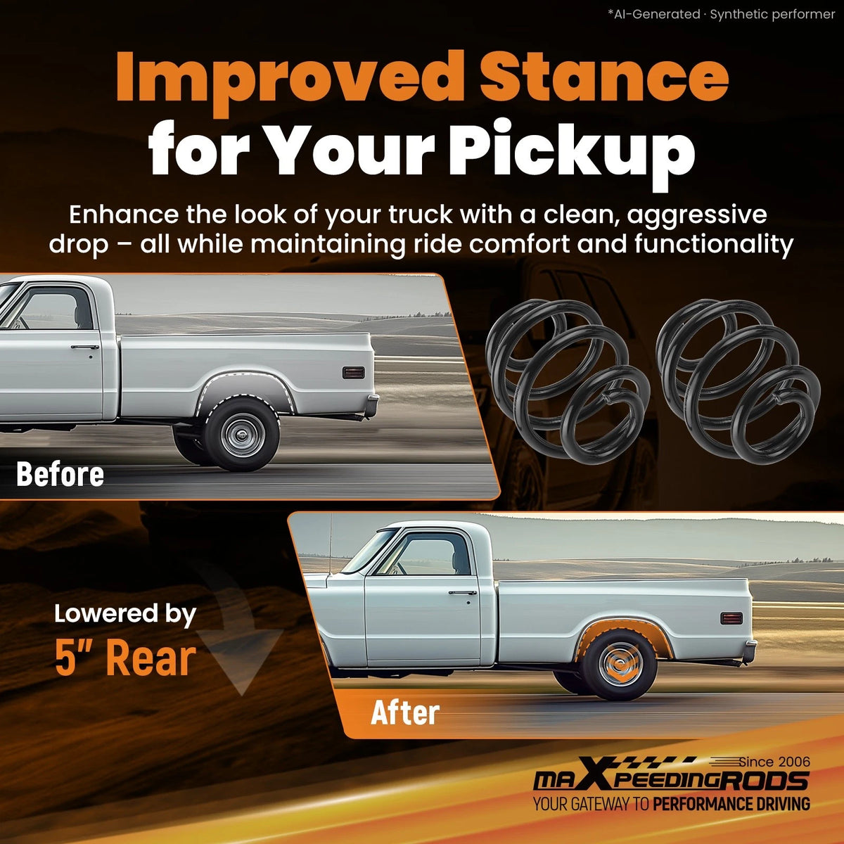 5" Drop Lowering Kit Coil Springs for Chevrolet C10 Pickup (1963–1972)