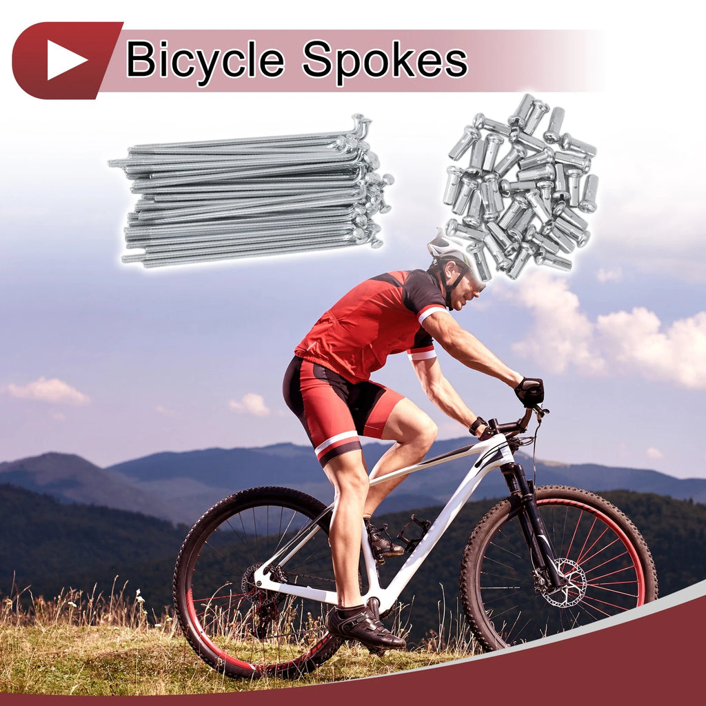 Bike Wheel Spokes 36 Pack 85mm Galvanized Steel for Bicycle (—)