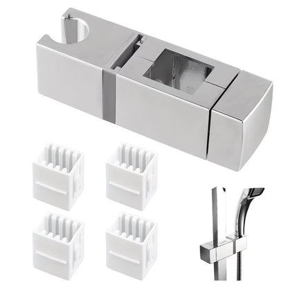 Adjustable Chrome Shower Head Mount for Rectangular Rails (18mm to 25mm)