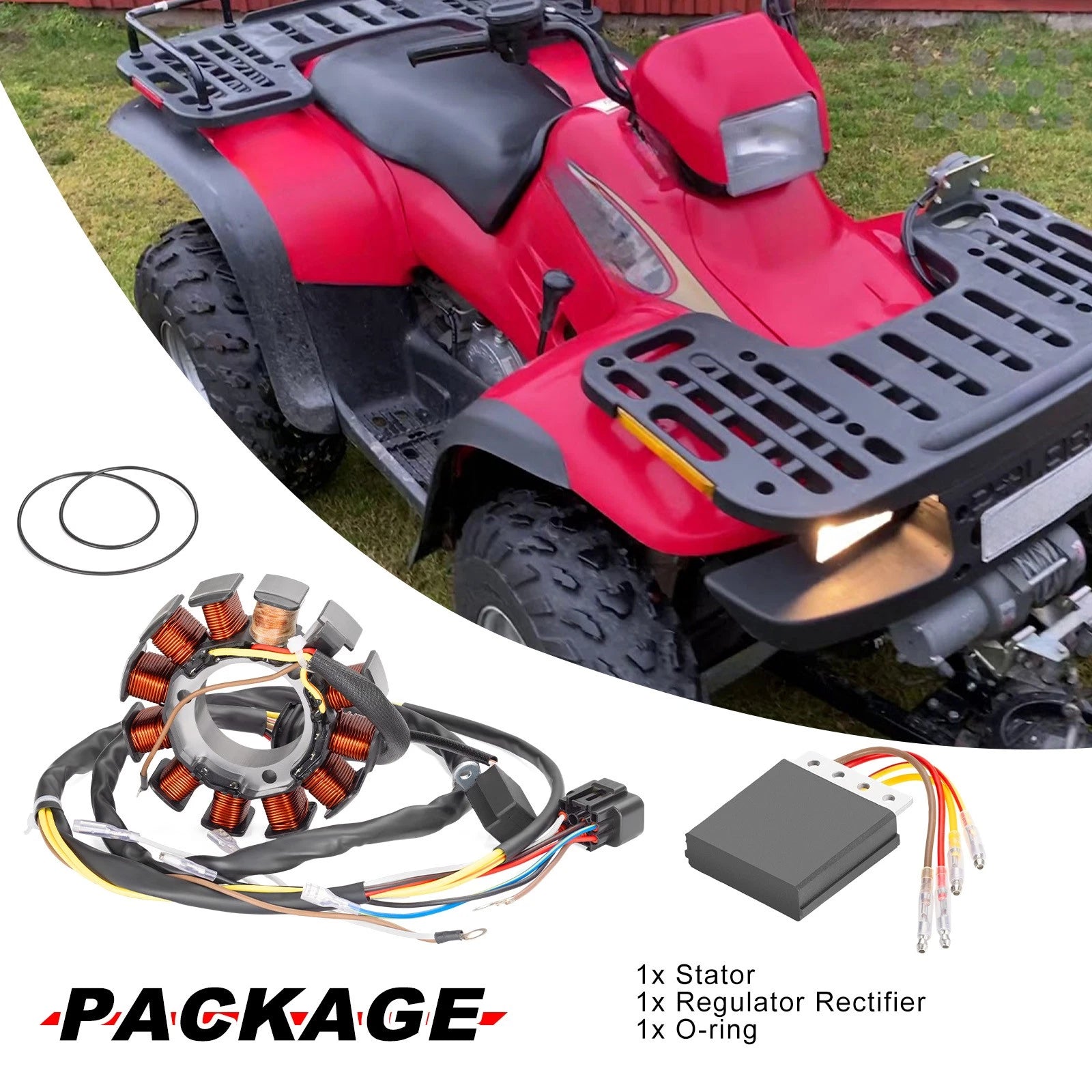 Stator & Regulator for Polaris Scrambler 500 2x4 (2002) S# 02-05388+