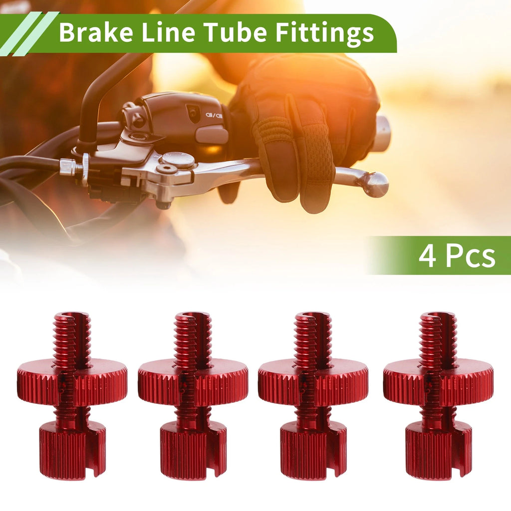 Clutch Brake Cable Adjuster Screw Set for Motorcycle M8 (Red) (4 Pcs)