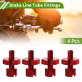 Clutch Brake Cable Adjuster Screw Set for Motorcycle M8 (Red) (4 Pcs)