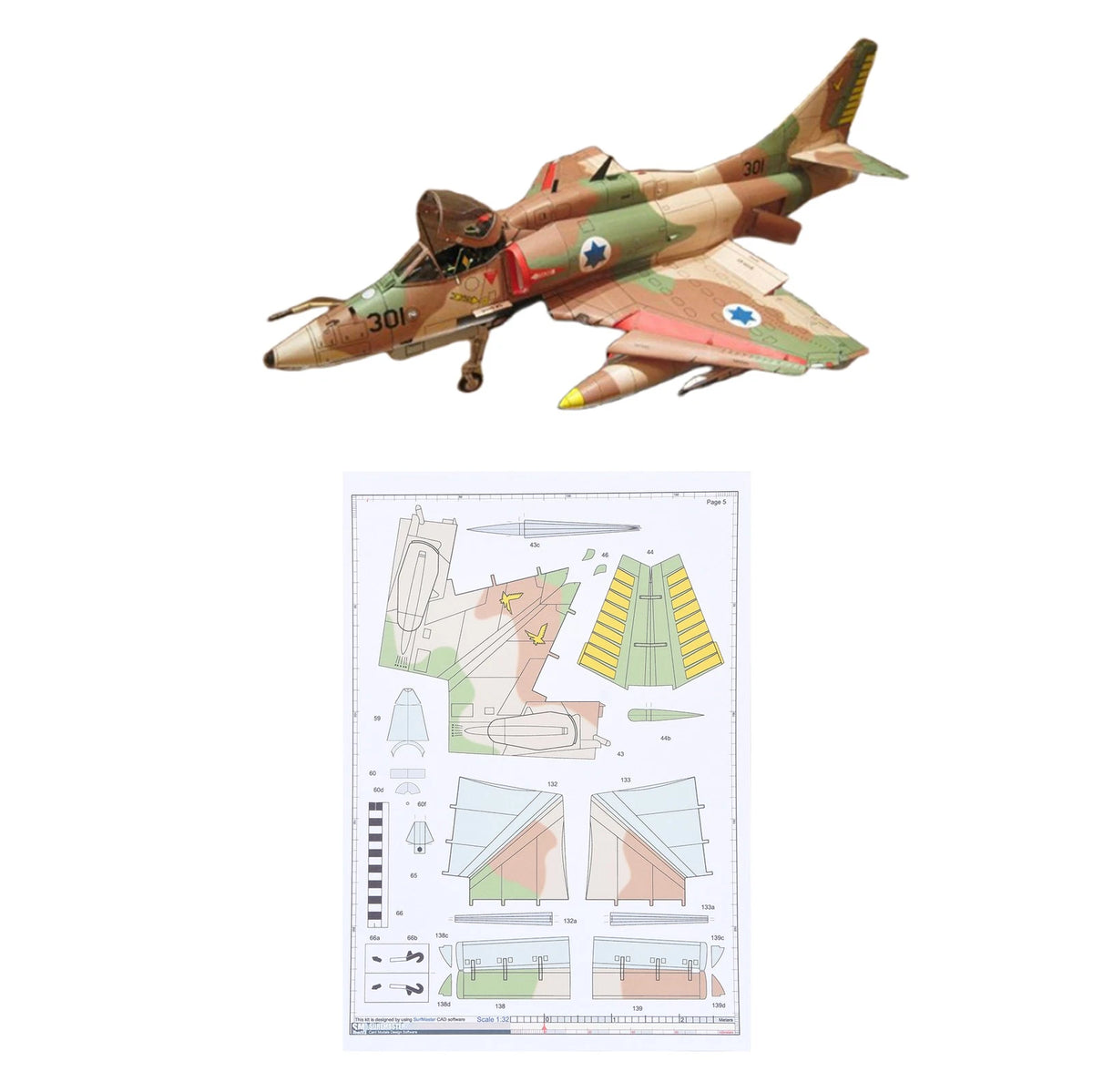 A-4 Skyhawk Fighter Jet Model for DIY Model 1/32