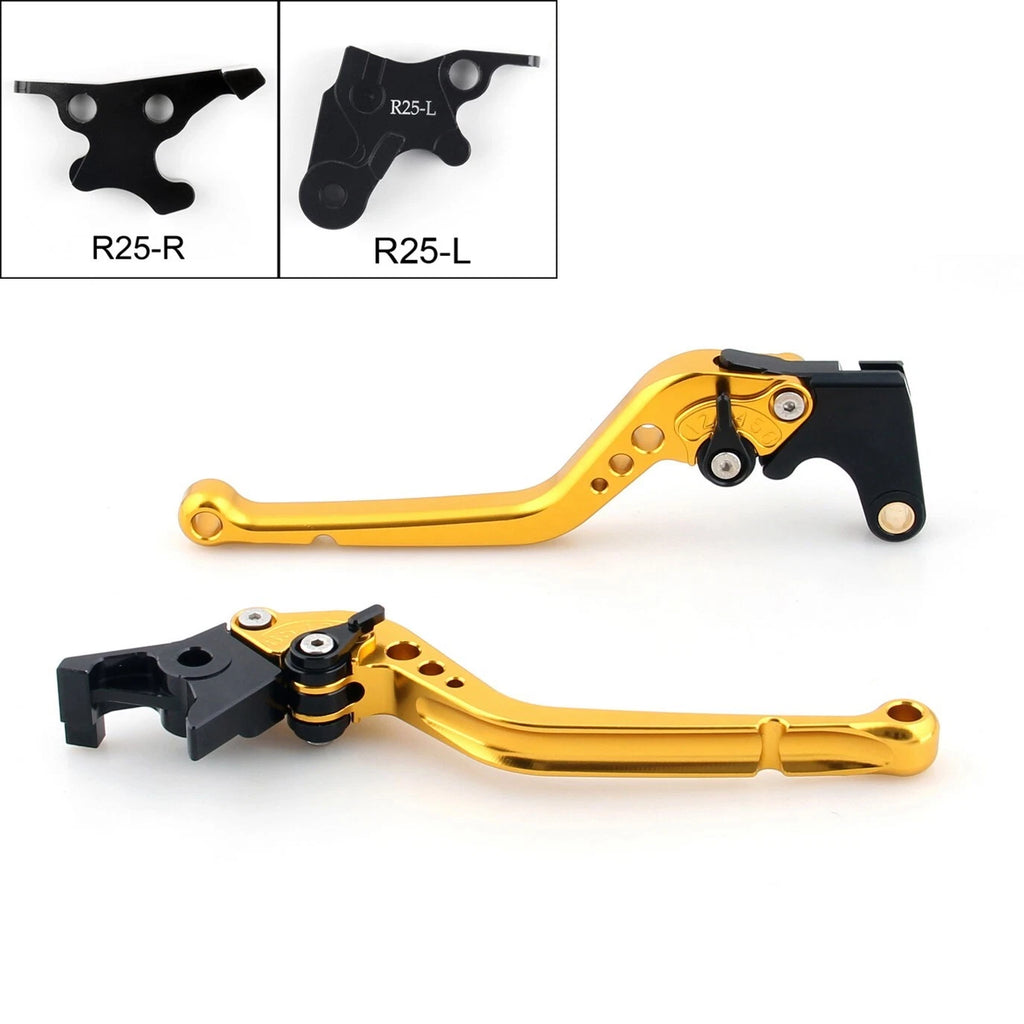 Long Brake Clutch Levers for Yamaha YZF R3 (2015) YZF R25 (2014–2015) Gold