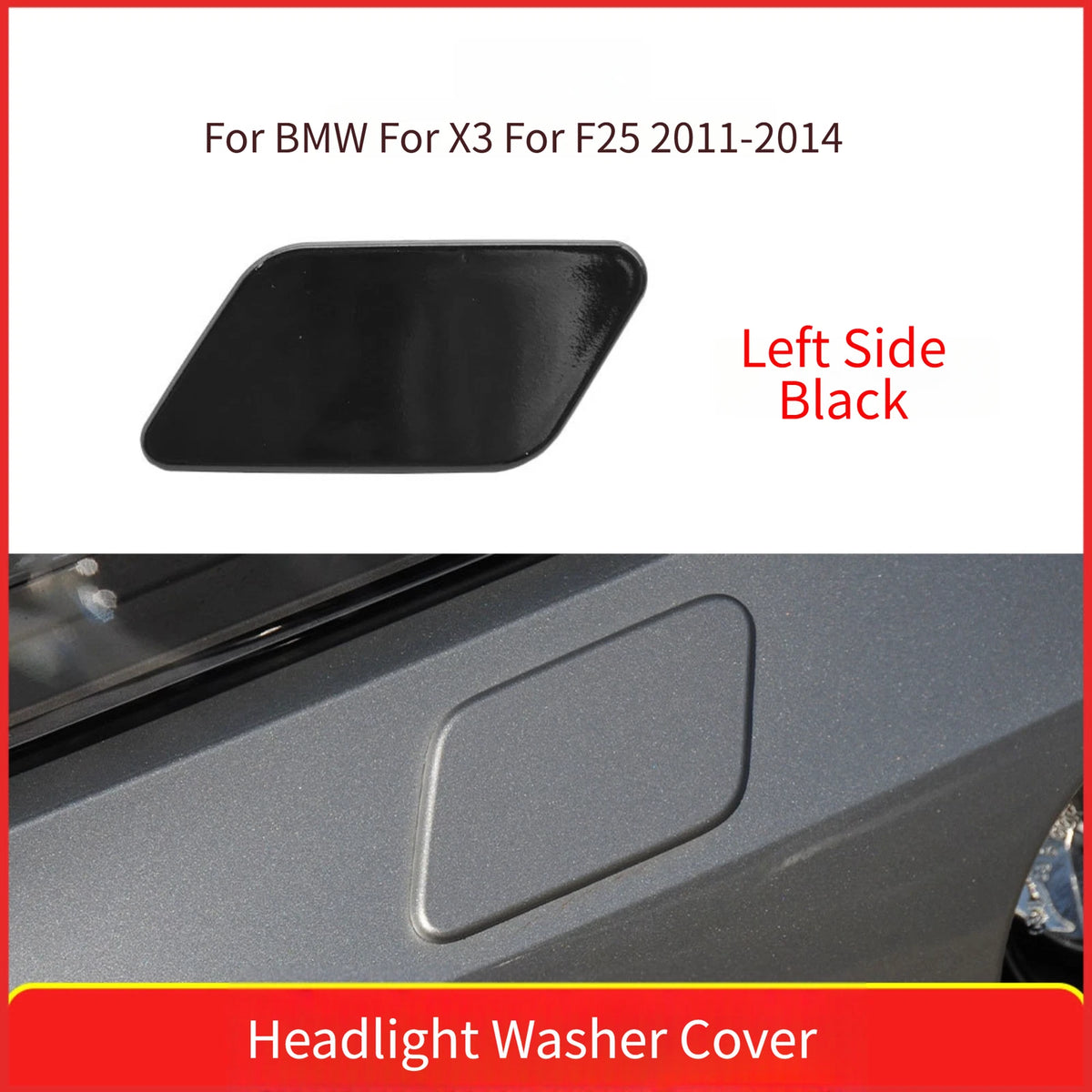 Front Bumper Headlight Washer Cover for BMW X3 F25 (2010–2013)