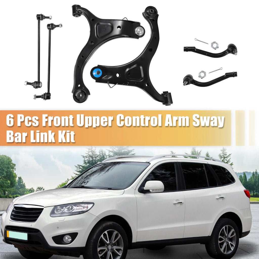 Front Lower Control Arms Sway Bar Kit 6 Pcs for Hyundai Santa Fe (2007–2012)