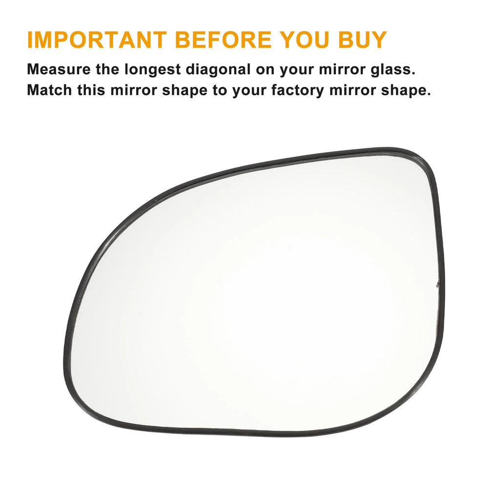 Left Side Mirror Glass Non-Heated White for Hyundai i10 (2011–2013)