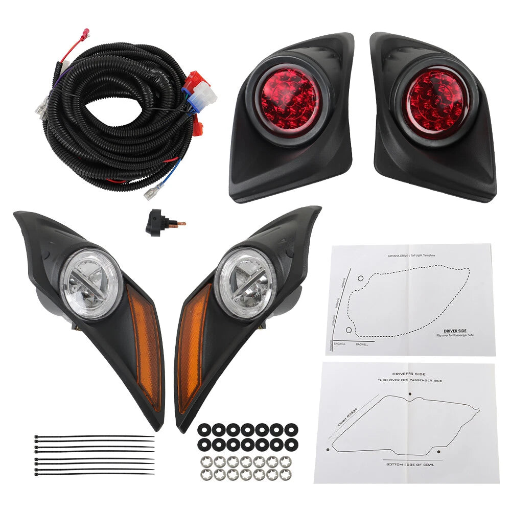 LED Headlight & Taillight Kit for Yamaha Drive2 Golf Cart (2017–Present)