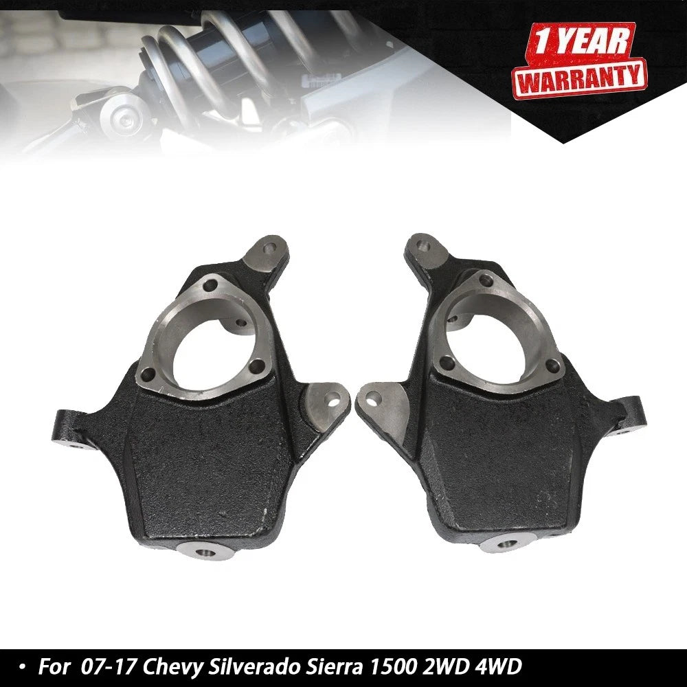2" Drop Spindle Set for Chevy Silverado Sierra 1500 2WD 4WD (2007–2017)