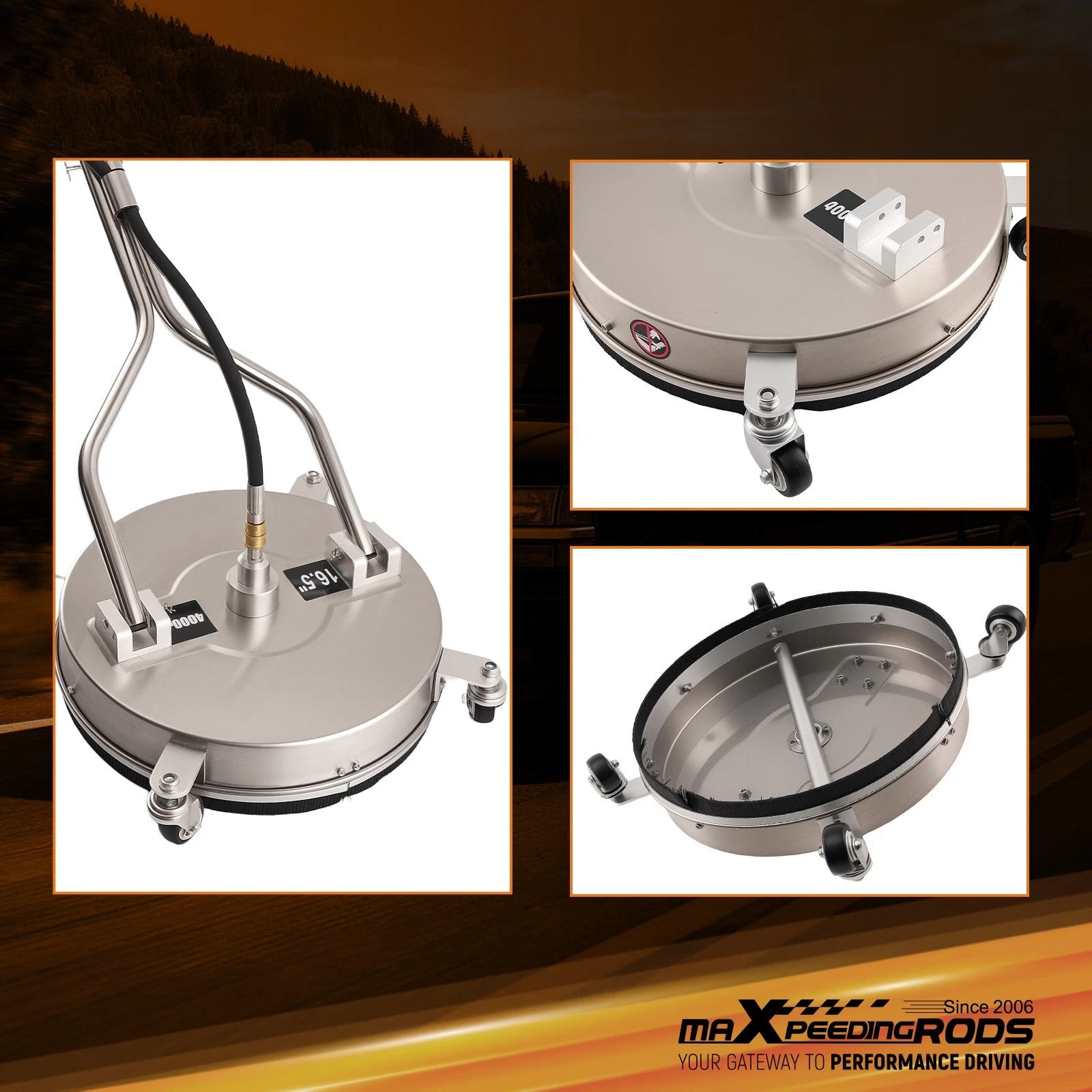 16.5in Pressure Washer Surface Cleaner for Concrete (2000–4000 PSI)