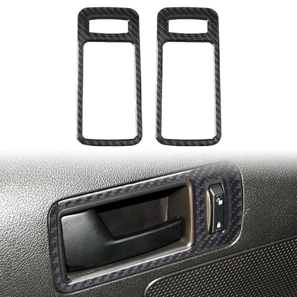 2X Carbon Fiber Interior Door Handle Shell Trim for Ford Mustang (2009–2013)