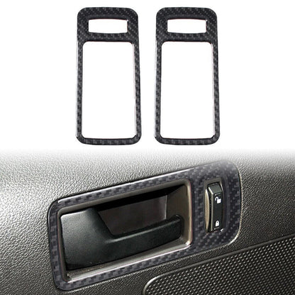 2X Carbon Fiber Interior Door Handle Shell Trim for Ford Mustang (2009–2013)