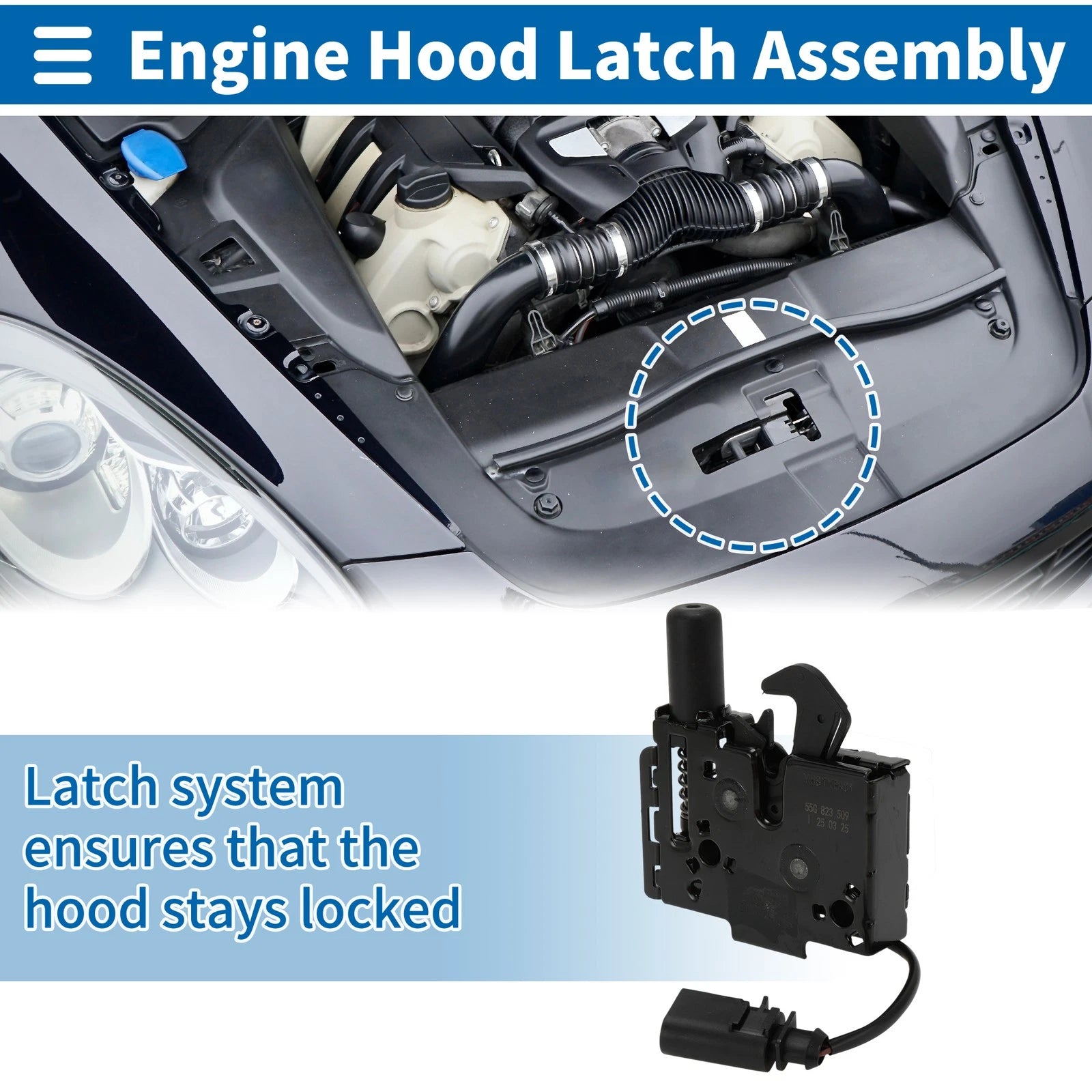 Hood Latch Assembly Replacement for Audi A4 (2017–2020)