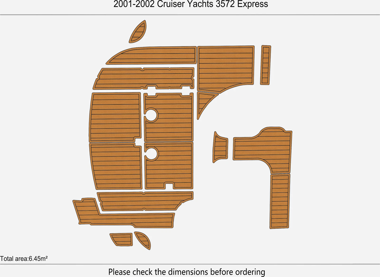EVA Foam Pad Flooring Mat for Cruiser Yachts 3572 Express (2002)