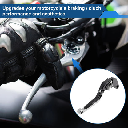 Adjustable Brake Clutch Levers for Honda CBR650R (2019–2023) Black Silver Tone