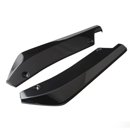 2X Anti-Scratch Rear Bumper Lip Wrap Diffuser Splitter Canard Black