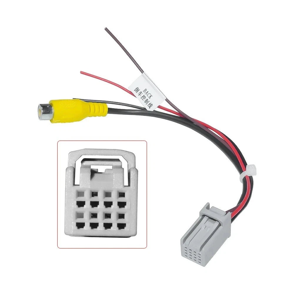 8Pin Rear Camera Video Plug Adapter RCA Cable For 14-20 Mitsubishi Factory Radio