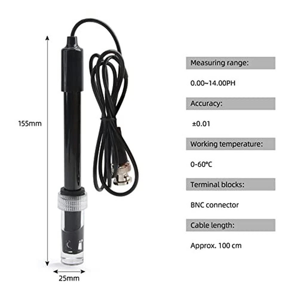 PH Electrode Probe for Aquarium BNC Interface 0-14 Range
